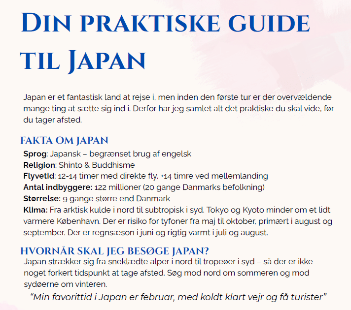 Den praktiske guide til Japan